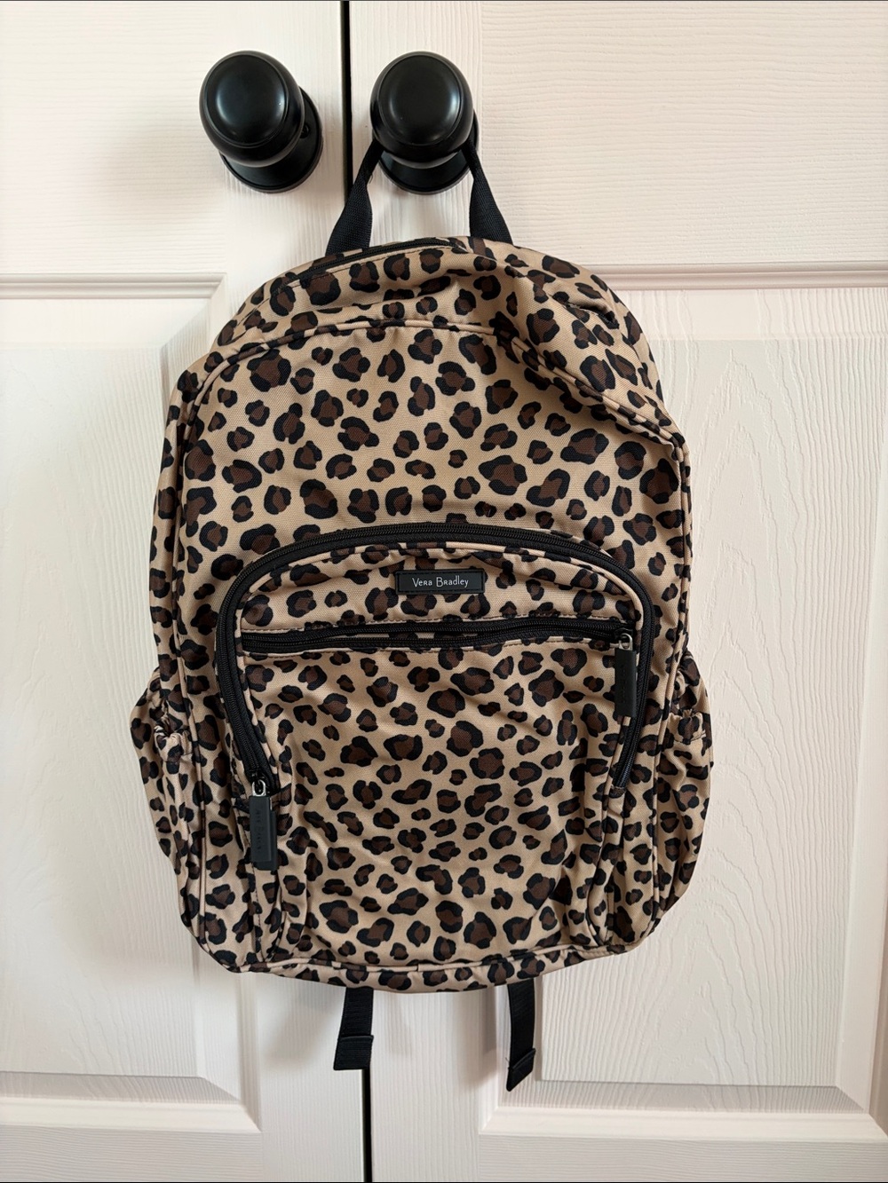 Vera Bradley Leopard Print Campus Laptop Backpack in Tan, Brown & Black